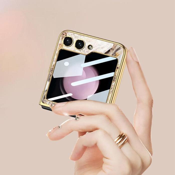 Tech-Protect - Tech-Protect Galaxy Z Flip 5 Mobilskal Mood Marble - Svart