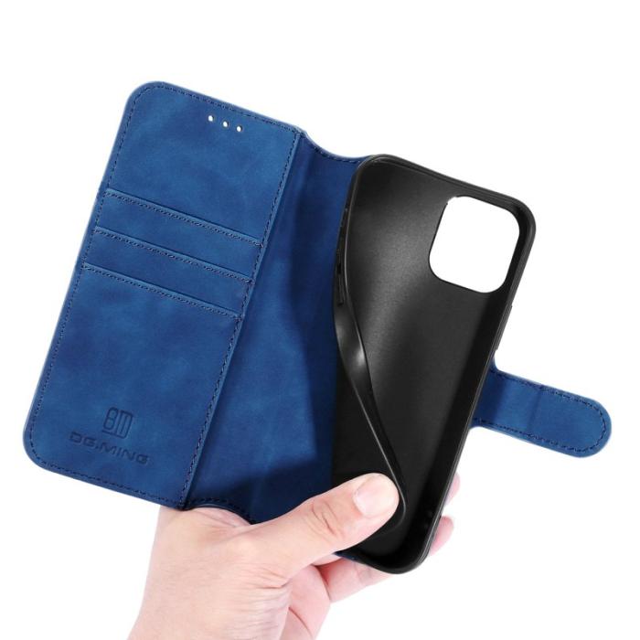 DG.MING - DG.MING Stand iPhone 13 Pro Konstläder Plånboksfodral Retro Blå