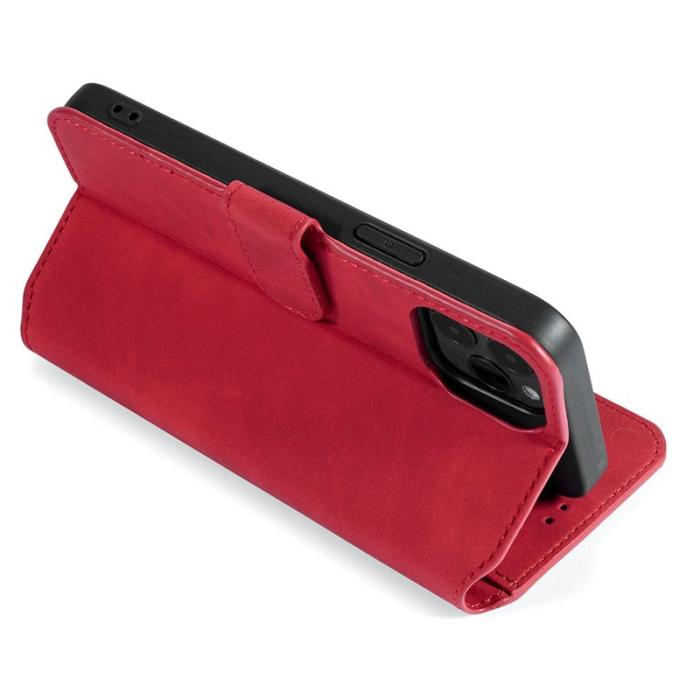 DG.MING - DG.MING Stand iPhone 13 Pro Konstläder Plånboksfodral Retro Röd
