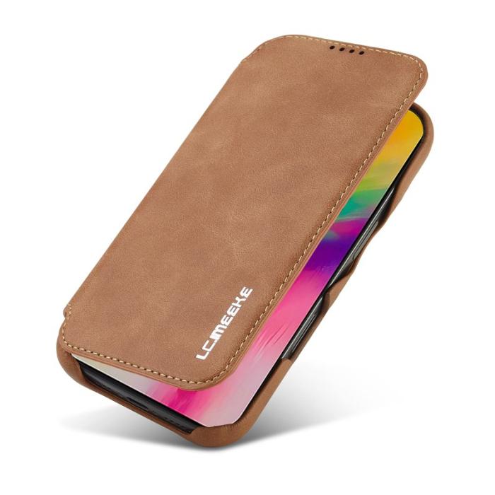 LC.imeeke - LC.IMEEKE iPhone 16 Pro Fodral Kortfack Ställ KonstLäder - Brun