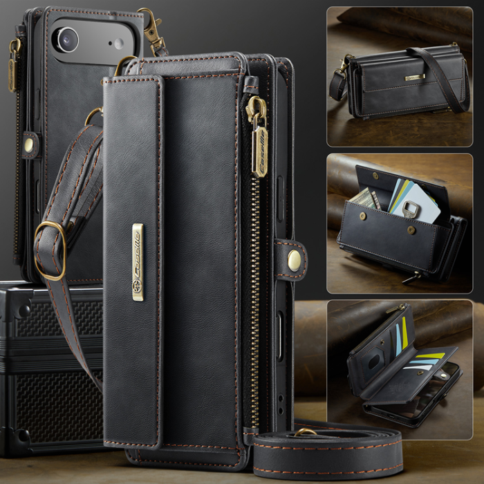 Caseme - CASEME iPhone Air Plånboksfodral Zipper RFID C39 - Svart