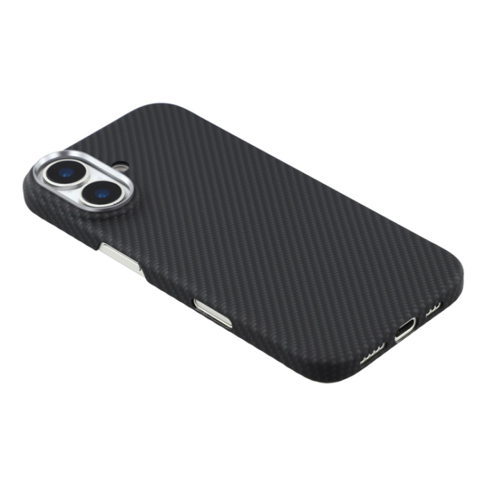 A-One Brand - iPhone 17 Mobilskal MagSafe Carbon Fiber - Fin Linje Svart