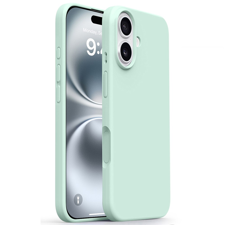 iPhone 17 Mobilskal Silikon Microfiber Lining - Ljusgrön | 2353 | AlltMobil