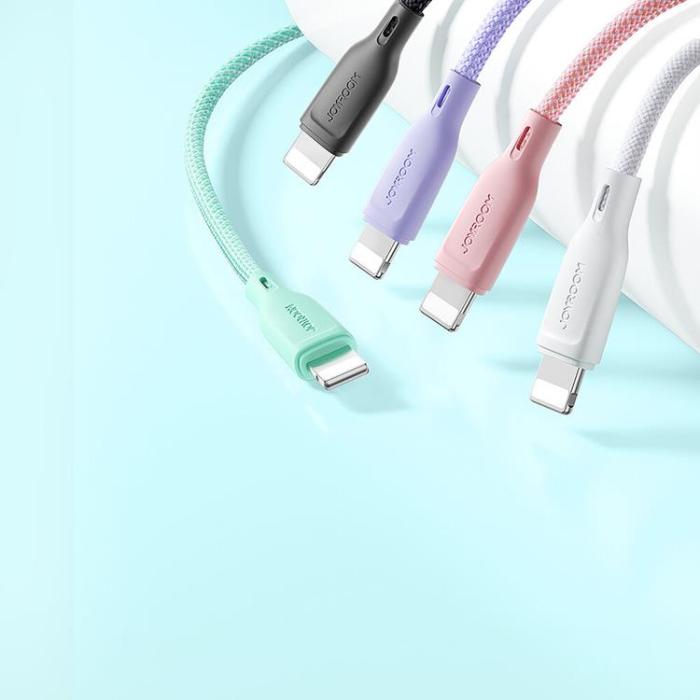 Joyroom - Joyroom USB-A till Lightning kabel Multi-Color 3A 1m - Vit