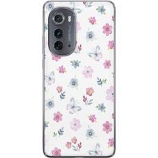 iSecrets - Mobilskal till Motorola Edge (2022) med Blommor och fj&auml;rillar