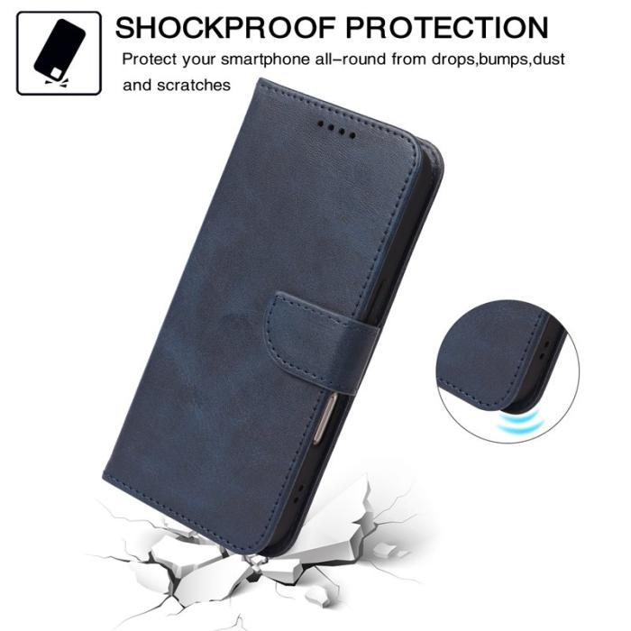 OEM - Samsung Galaxy S26 Fodral Ställ Magnetisk Stängning Äkta Läder - Blå