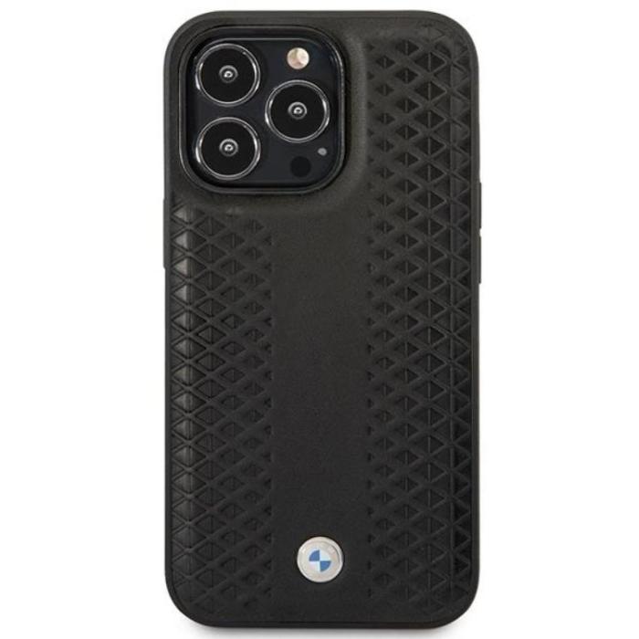 BMW - BMW iPhone 14 Pro Max Mobilskal Magsafe Läder Diamond Pattern