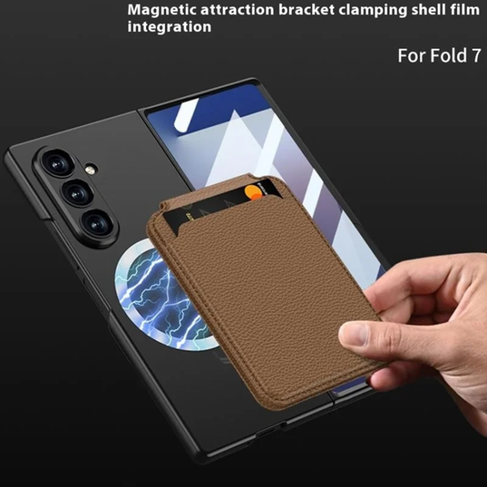 GKK - GKK Galaxy Z Fold 7 Mobilskal Magsafe Korthållare - Brun