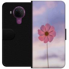 iSecrets - Pl&aring;nboksfodral till Nokia 5.4 med Rosa blomma