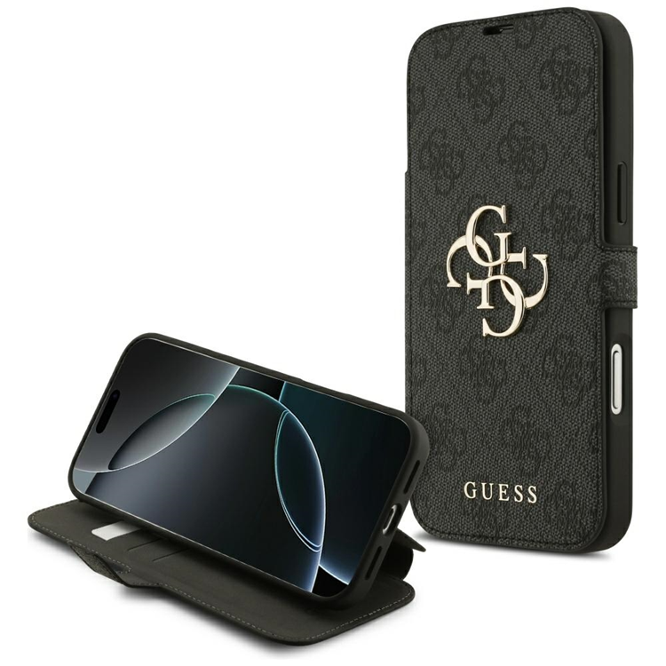 Guess iPhone 17 Pro Max Plånboksfodral Metal Logo - Svart | 2353 | AlltMobil