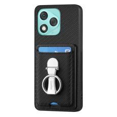 A-One Brand - Honor 400 Lite Mobilskal Korthållare Carbon Fiber - Svart