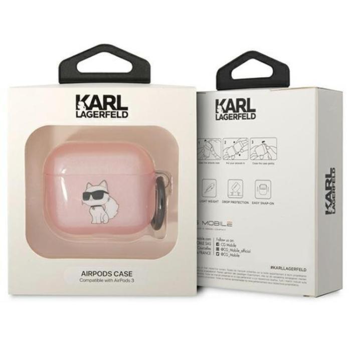 KARL LAGERFELD - KARL LAGERFELD AirPods 3 Skal Ikonik Choupette - Rosa