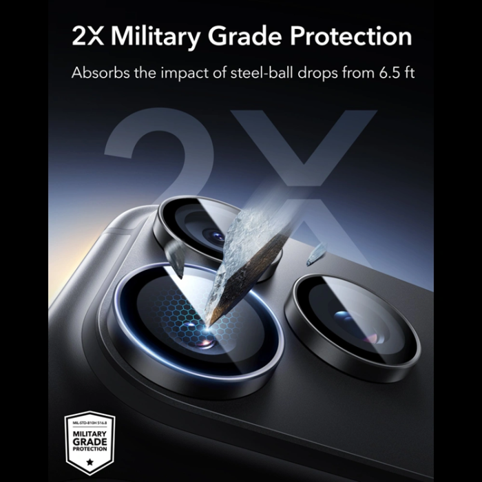 Tech-Protect - ESR Härdat Glas Kameraskydd för iPhone 18 Pro/18 Pro Max Armorite