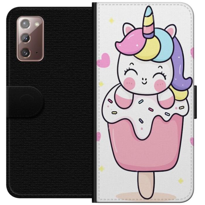 iSecrets - Plånboksfodral till Samsung Galaxy Note20 med Glad enhörning