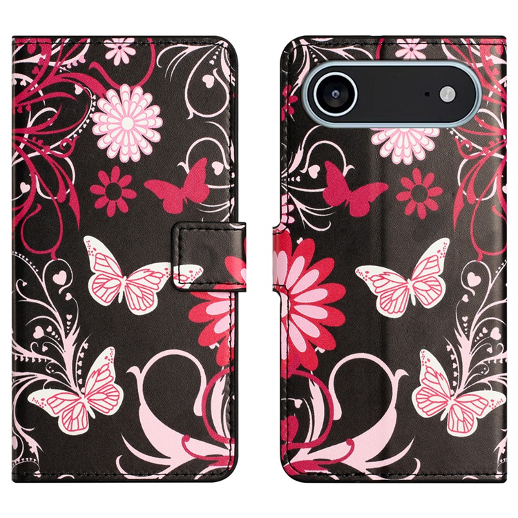 iPhone Air Plånboksfodral Pattern Print - Svart Fjäril | 2353 | AlltMobil