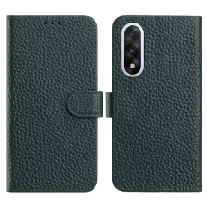 A-One Brand - OnePlus Nord 5 Plånboksfodral Litchi Äkta läder - Grön