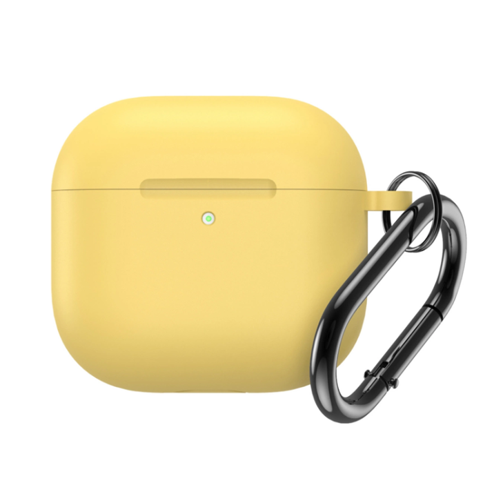 OEM - Airpods 4 Skal Silikon med Carabiner - Gul