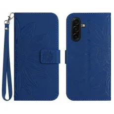 OEM - Samsung Galaxy S26 Pl&aring;nboksfodral Konstl&auml;der Blomtryck - Safir