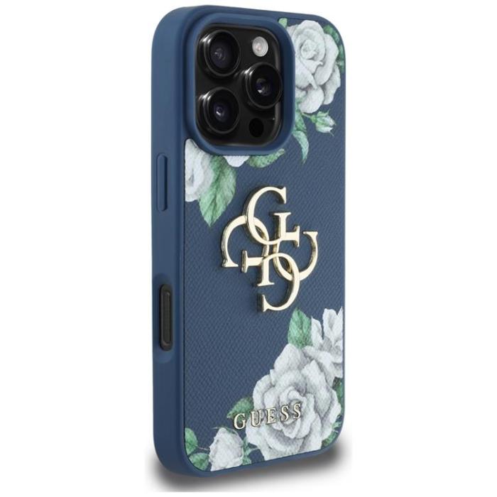 Guess - Guess iPhone 16 Pro Max Mobilskal Grained Roses Big 4G logo