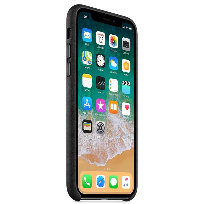 UTGATT5 - Apple iPhone X Läderskal - Svart