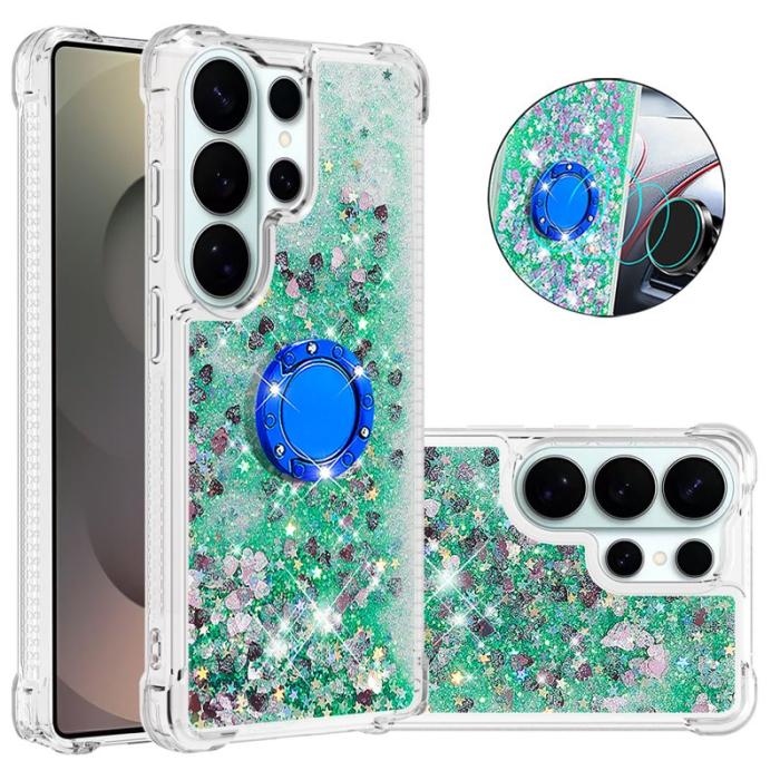 OEM - Mobilskal till Samsung Galaxy S26 Ultra TPU Stöd - Grön / Hjärtan
