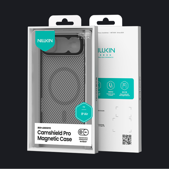 Nillkin - Nillkin iPhone Air Mobilskal MagSafe CamShield Pro - Transparent Svart