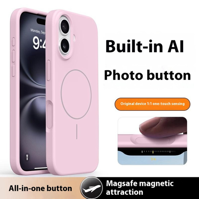 A-One Brand - iPhone 16 Mobilskal MagSafe Liquid Silikon Microfiber Lining - Rosa