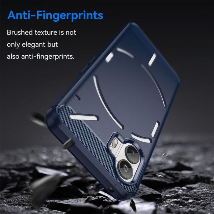 A-One Brand - Nothing Phone 2 Mobilskal Carbon Fiber Brushed - Blå
