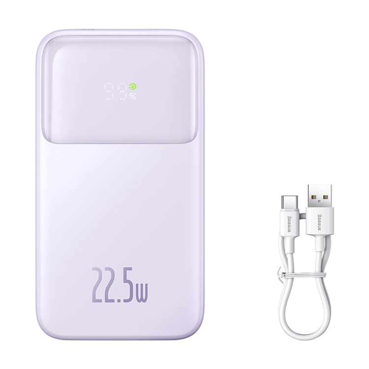 Baseus Powerbank 10000mAh 22.5W Med Kabel Comet - Lila | 505295 | AlltMobil