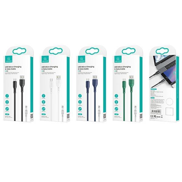 USAMS Kabel U68 microUSB 2A Snabbladdning 1m grön SJ502USB04