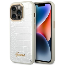 UTGATT1 - GUESS iPhone 14 Pro Skal Croco Collection - Silver
