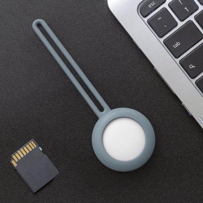 UTGATT5 - Silicone Flexible Keychain Loop Skal Apple Airtag - Blå