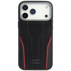 Audi - Audi iPhone 17 Pro Mobilskal MagSafe Äkta läder R8 - Svart-Röd