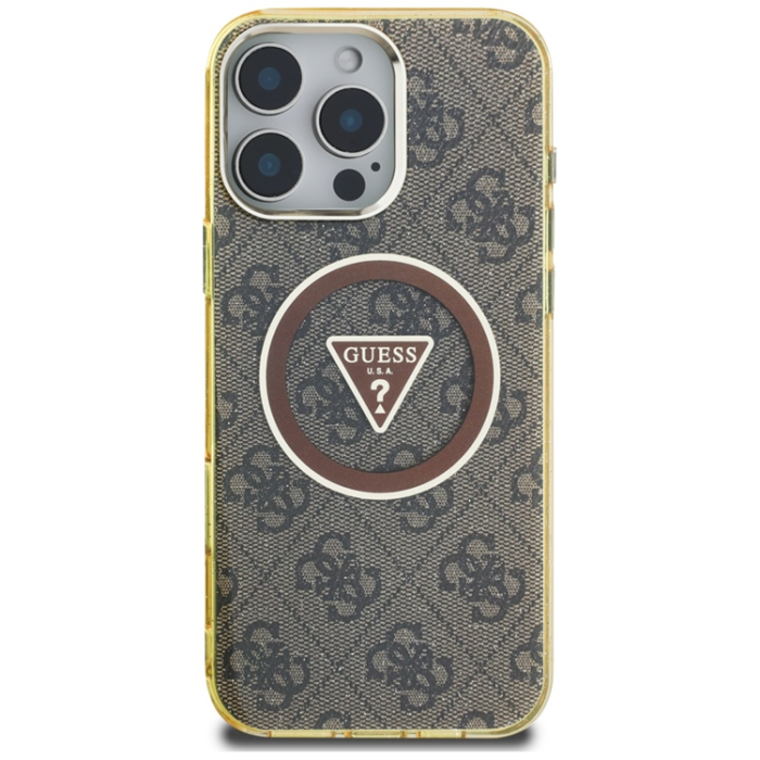 Guess - Guess iPhone 16 Pro Mobilskal Magsafe Glitter - Brun