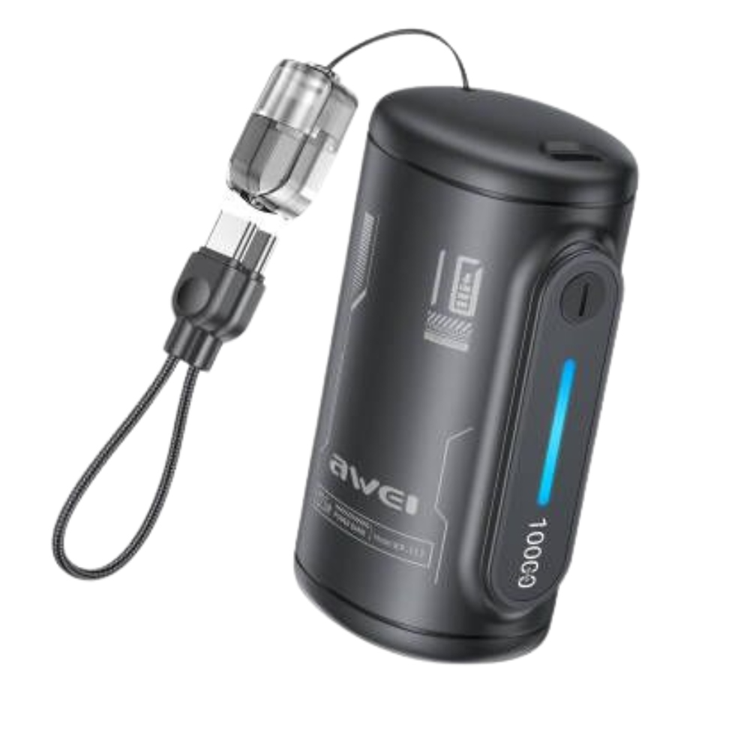 Awei Powerbank 10000mAh 22.5W 2xUSB-C WP-117 - Svart