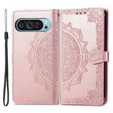 A-One Brand - Google Pixel 10/10 Pro Plånboksfodral Mandala Flower - Rosa Guld
