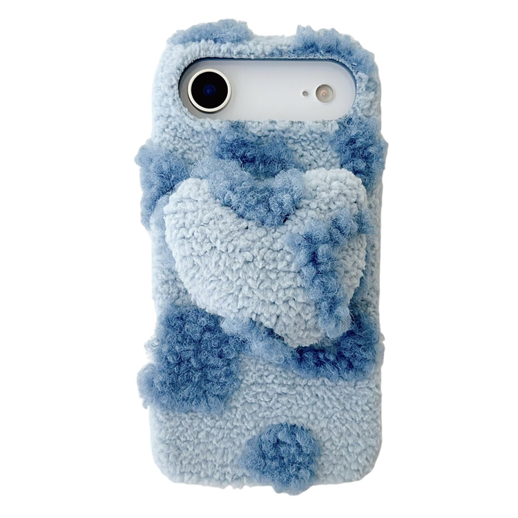iPhone Air Mobilskal 3D Heart Plush TPU Winter Warm Soft - Blå | 2353 | AlltMobil