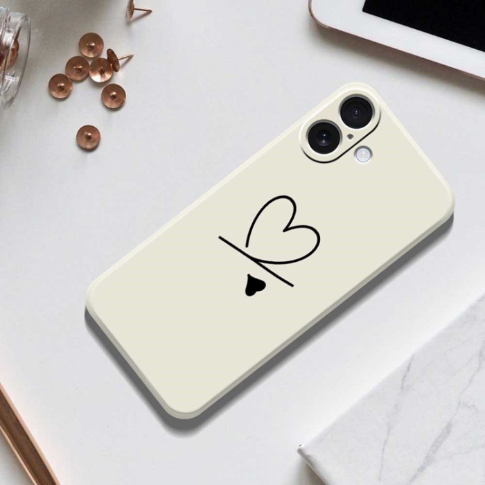 A-One Brand - iPhone 17 Mobilskal Love Pattern Printing Straight - Beige