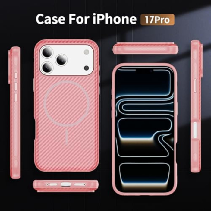 A-One Brand - iPhone 17 Pro Mobilskal MagSafe Carbon Fiber Anti-Slip