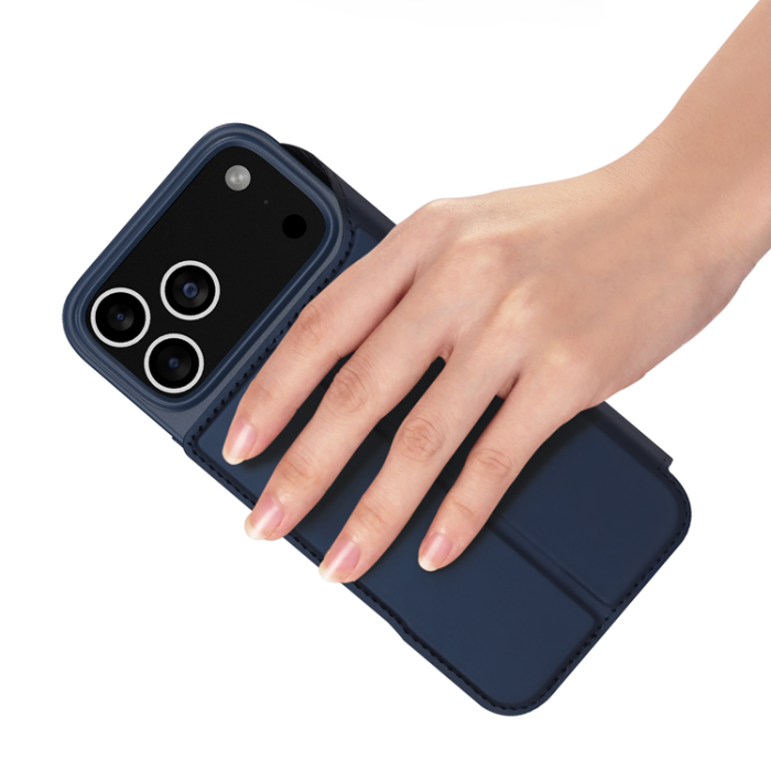 Dux Ducis - Dux Ducis iPhone 17 Pro Plånboksfodral Skin Pro Läder - Blå