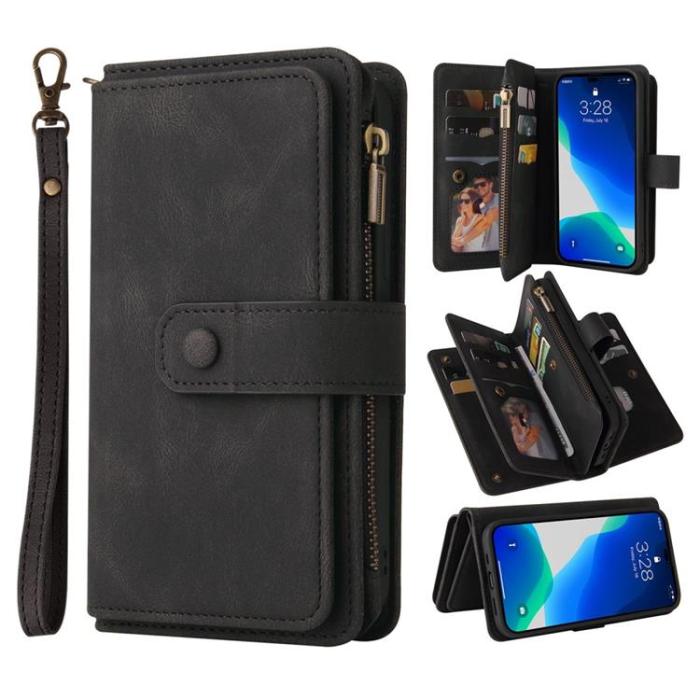 OEM - iPhone 14 Pro Max Plånboksfodral KT Zipper - Svart