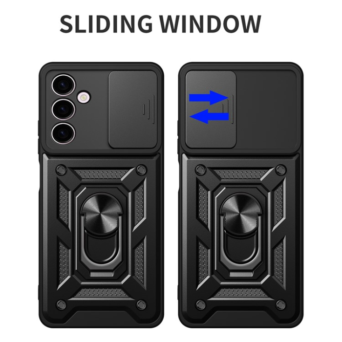 OEM - Galaxy A24 4G Mobilskal Ringhållare Kickstand - Svart