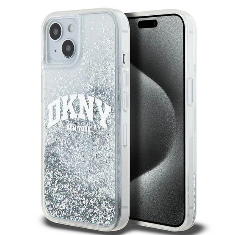 DKNY iPhone 14 Mobilskal Liquid Glitter Big Logo - Vit | 2353 | AlltMobil