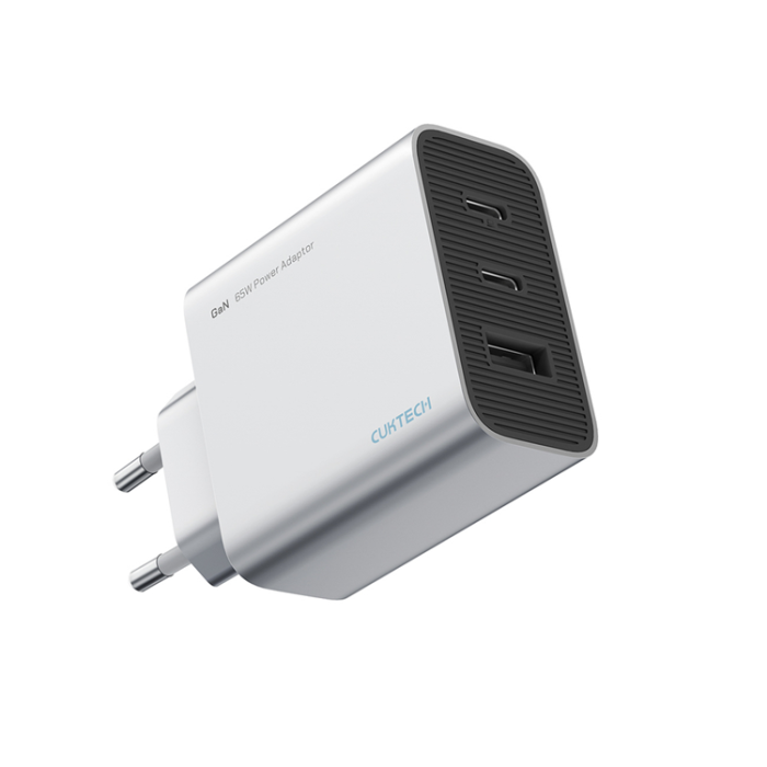 Cuktech - Cuktech Snabbladdare 65W 2xUSB-C 1xUSB-A GaN - Grå