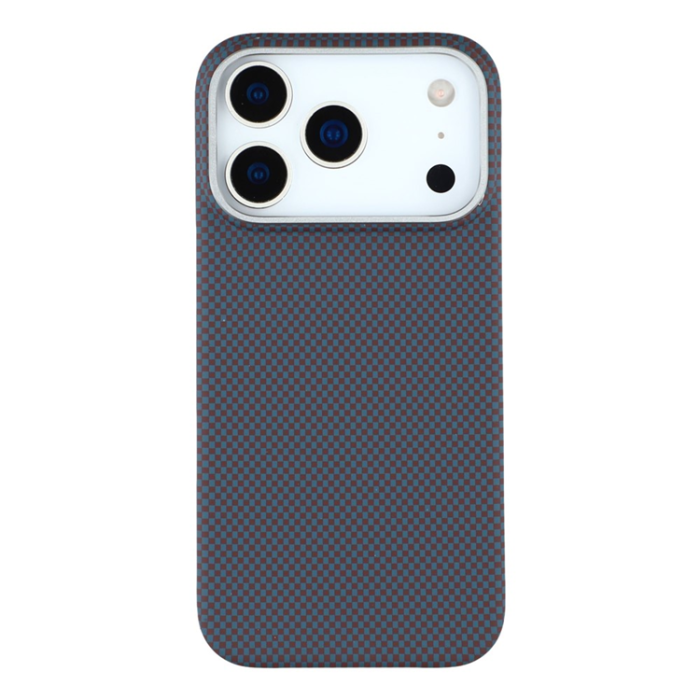 A-One Brand - iPhone 17 Pro Mobilskal MagSafe Carbon Fiber - Mörkblå/Vinröd