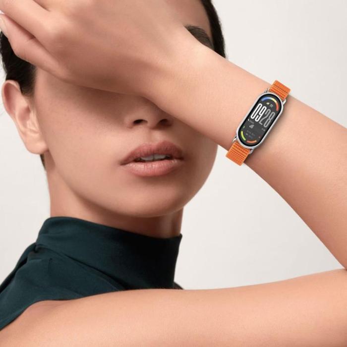 Tech-Protect - Tech-Protect Xiaomi Smart Band 8/9/10/NFC Armband Nylon Stripe - Rosa/Grå