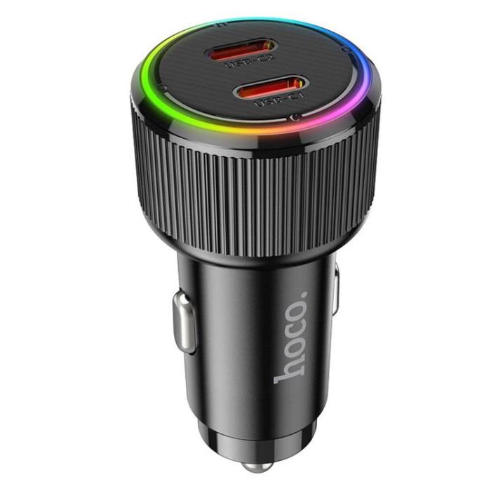 Hoco - Hoco Billaddare 2xUSB-C 50W NZ14B - Svart