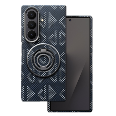 A-One Brand - Galaxy Z Fold 7 Mobilskal MagSafe Kevlar Metal Ring - Geometric Blå