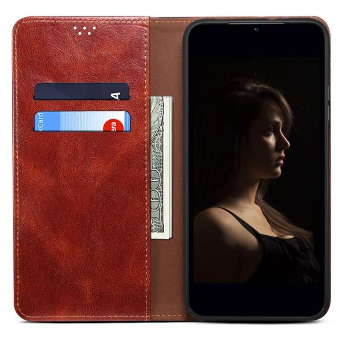 OEM - Nothing Phone 1 Plånboksfodral Crazy Horse Flip - Brun