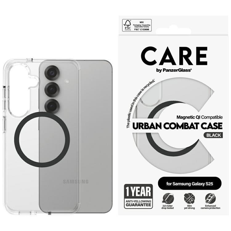 CARE By PanzerGlass Galaxy S25 Mobilskal MagSafe QI Urban Combat - Svart | 2353 | AlltMobil